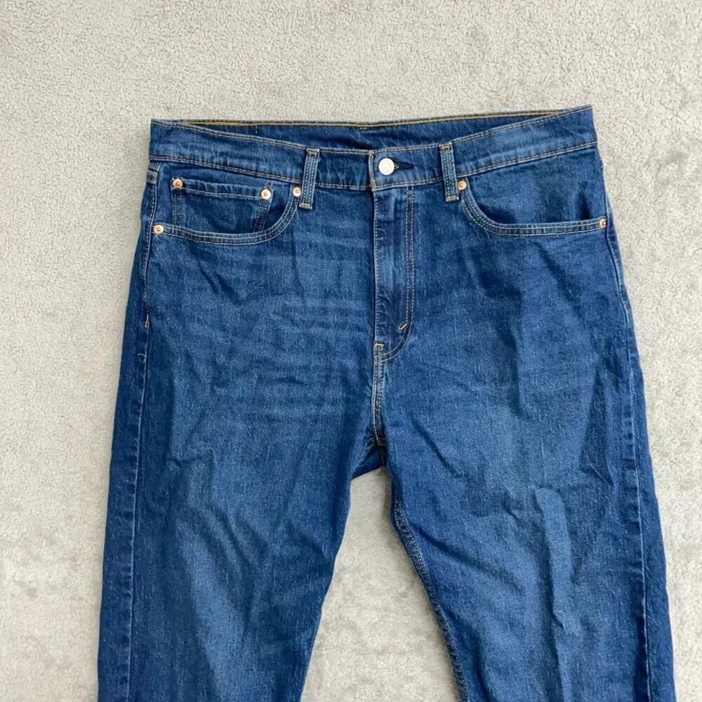 Levis 505 Mens Straight Fit Jeans W36 L29 Dark Wash Denim M0114